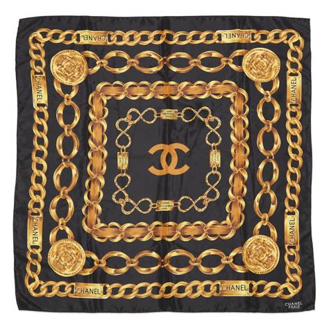 chanel scarf black and gold|Chanel Scarves & Shawls .